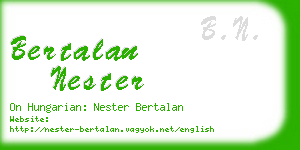 bertalan nester business card
